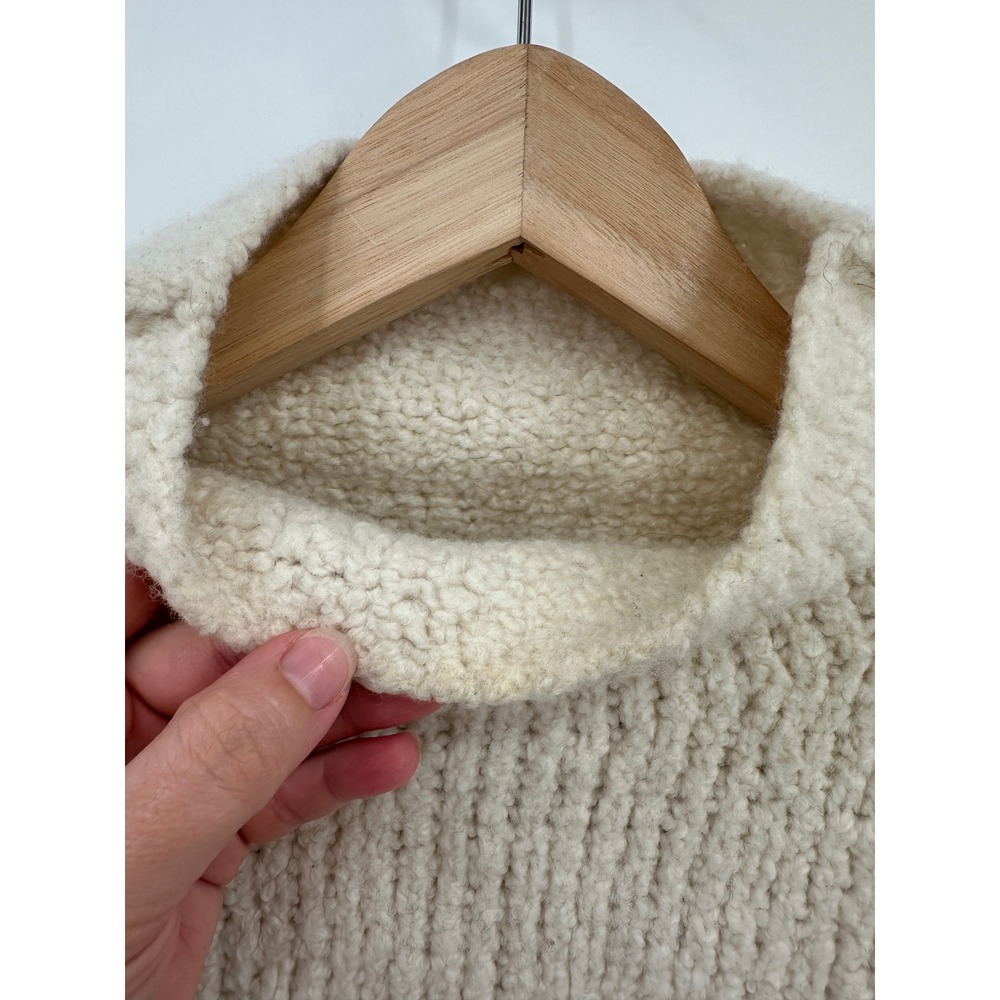 Lauren Manoogian Raw Turtleneck Sweater Cream Merino Wool Oversized Boxy‎ Size 1 - Picture 7 of 9